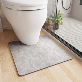 COCOER Bath Mat-Bathroom Mat Bathroom Rug Absorbent Stain Resistant -Rubber Backed Thin Bath Mats for Bathroom Non Slip Quick Dry-Bathmat Bath Rug Contour Toilet Rug Toilet Mat for Bathroom U Shaped