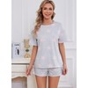 Kabento Stars Above Pajamas Women Set Short Sleeve Sleepwear Soft