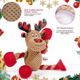 Pubialo Christmas Squeaky Dog Toys Tug of War Dog Plush Toy for Large Breed Interactive Dog Chew Toys for Puppies Small and Large Dogs Training and Reduce Boredom