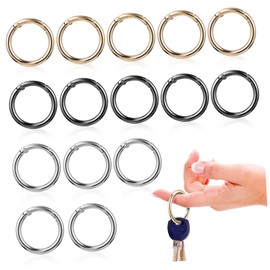 Operitacx 15 Pack Small Metal Spring Clip Key Chain Carabiner Rings for Bag Luggage Purse