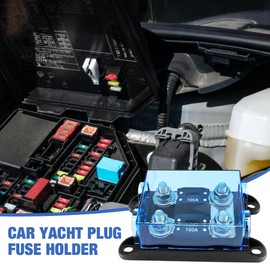 mizikuu Mega Fuse Holder, 2-Way ANM Safety Fuse Holder 12 V/48 V Car Fuse Holder Safe and Reliable with 2 Pieces Mega Fuses 100 A Amp for Car Truck