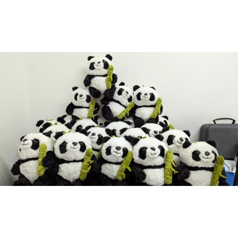 Jextech Peluche Panda Escondido En Bambú Detalle Tierno Regalo 25cm