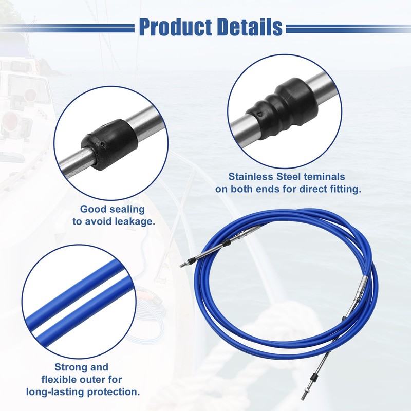 uxcell 2pcs 14ft 4.3 Meter 169inch Marine Throttle Shift Remote