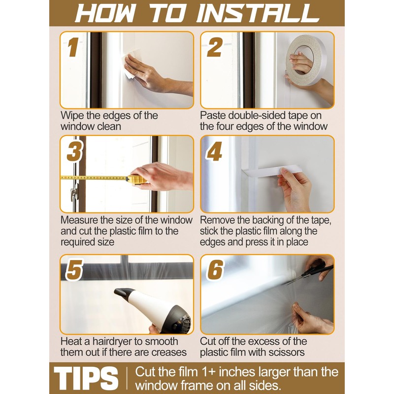 Apipi Thicken Window Insulation for Winter - Fits 5 Windows