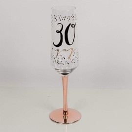Widdop And Co Hotchpotch Luxury Champagne Prosecco Flute Glass Rose Gold Stem 30th Birthday
