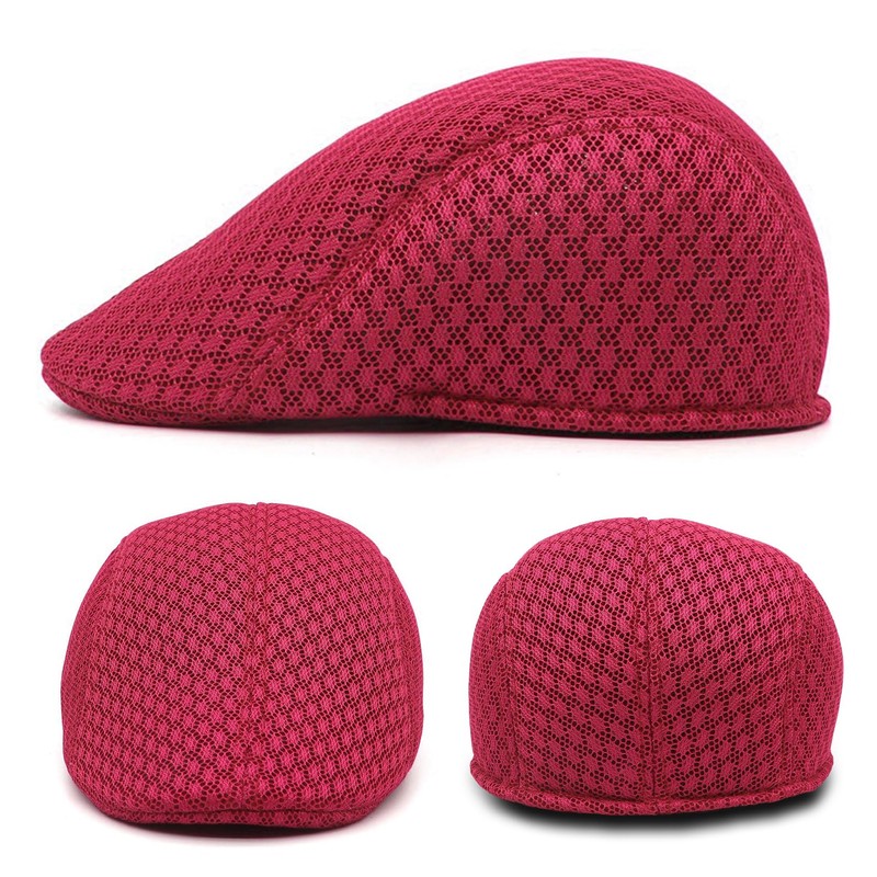 Taidor 2 Pack Teenagers' Mesh Cap Breathable Summer Newsboy Hat