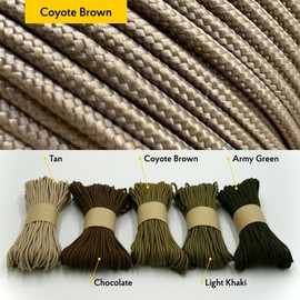 EdcX 2 mm Nylon Paracord 275 (15, 30, 50 and 100 m)– 100% Nylon rope, 3-Strand cord, Nylon cord 2 mm in Many Colours (Coyote Brown, 15 m)