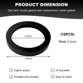JUSTTOP 10PCS Gas Can Spout Gaskets, Gas Gaskets Rubber O-Ring Fuel Washer Seals, Leakage-Proof Gas Tank Gasket Sealing Ring Replacement for Pipe Connector Valves, Car Accessories