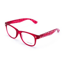 V.W.E. Matte Cat Print Classic Comfortable Reading Glasses Large - Kitten Clear Lens Reader (Red, 2.50, x)