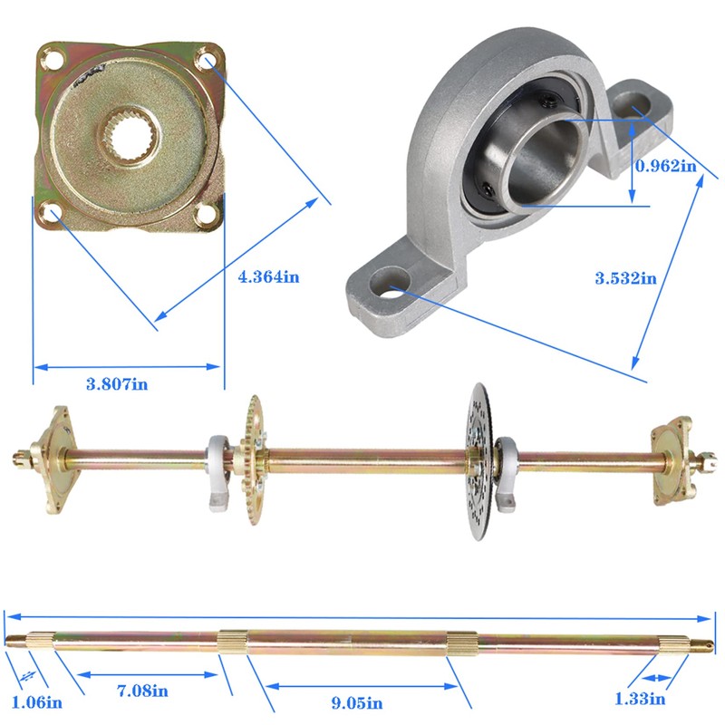 32in Go Kart ATV Live Rear Axle Kit Replacement for