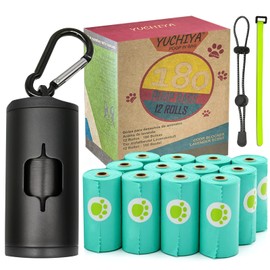 Metal Dog Poop Bag Holder Aluminum Dispenser for Leashes, Hiking & Travel, Lightweight Scratch-Resistant with 3 Attachments and 195 Bags (Black, 1 Holder 195 Bags)