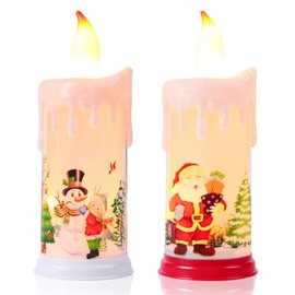 Velas Electricas 2PCS,Vela Electrónica Navideña,Vela Electrónica LEDPara Decoraciones Navideñas en Hogar,Bodas,Fiestas,Navidad