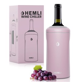 HEMLI Wine Bottle Chiller Insulator Sleeve, Keeps Wine and Champagne Cold for 12 Hours, Vacuum Insulated Wine Bottle Cooler