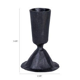 Creative Co-Op Tall Hand-Forged Cast Metal Taper Holder, Black
