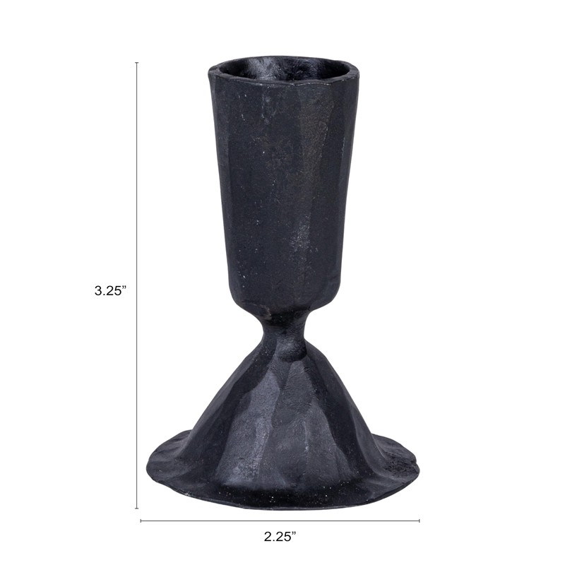 Creative Co-Op Tall Hand-Forged Cast Metal Taper Holder, Black