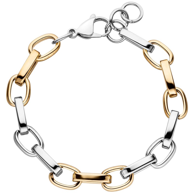 Jobo Women's Bracelet Stainless Steel Bicolour Coated 22 cm, Stainless
