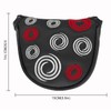 Black Magnetic Putter Head Covers, Mallet Putter Headcover With Circle