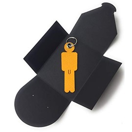 'Felt Keychain "His Its In Yellow. Made from Felt for the Key Ring + eFuture's nice Keyring. FREE filzschneider. de Postcard' Danke ', practical gift. Made in Germany.