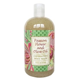 Greenwich Bay Trading Co. Exfoliating Scented Body Wash - Luxury Spa Quality, Shea & Cocoa Butter Enriched - 16 Ounce (Passion Flower & Olive Oil)