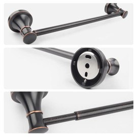 Adjustable Bronze 15 to 26Inch Bath Towel Bar Rack for Bathroom Towel Holder, Wall Mounted Rod Hanger Bathroom Hardware Accessories Hotel Style, Stainless Steel, Oil Rubbed Bronze