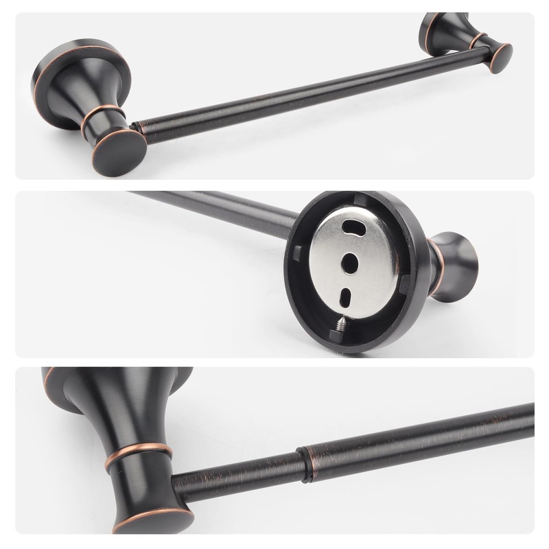 Adjustable Bronze 15 to 26Inch Bath Towel Bar Rack for