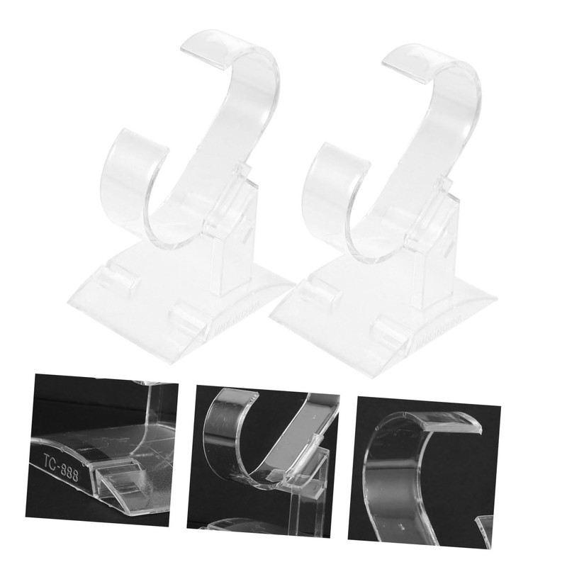 Baluue 2 Pcs Acrylic Watch Display Stand Transparent Jewelry Organizer