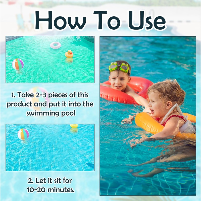 100g Chlorine Tablets for Swimming Pool, Multifunction Chlorine Tablets for