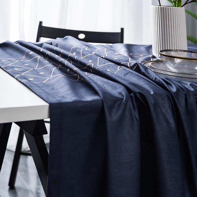 Bishilin Navy Blue Polyester Tablecloth, Rectangular Tablecloth Set Outdoor Dining