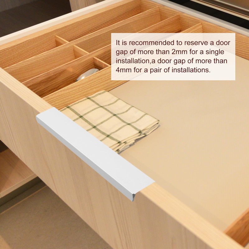 sourcing map Cabinet Finger Edge Pull, 10pcs 250mm/9.84 Aluminum Alloy