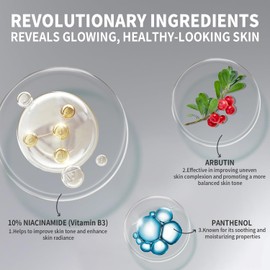 RAZUYEN 10% Niacinamide Serum, Brightening Serum With Arbutin and Panthenol for Even Skin Tone, Soothing and Hydrating Serum for all Skin Types, 30ml