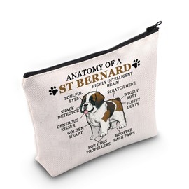 PYOUL Saint Bernard Lover Gift Anatomy of A St Bernard Makeup Bag Saint Bernard Owner Cosmetic Bag St Bernard Mom Gift Dog Lover Gift (A St Bernard B EU)