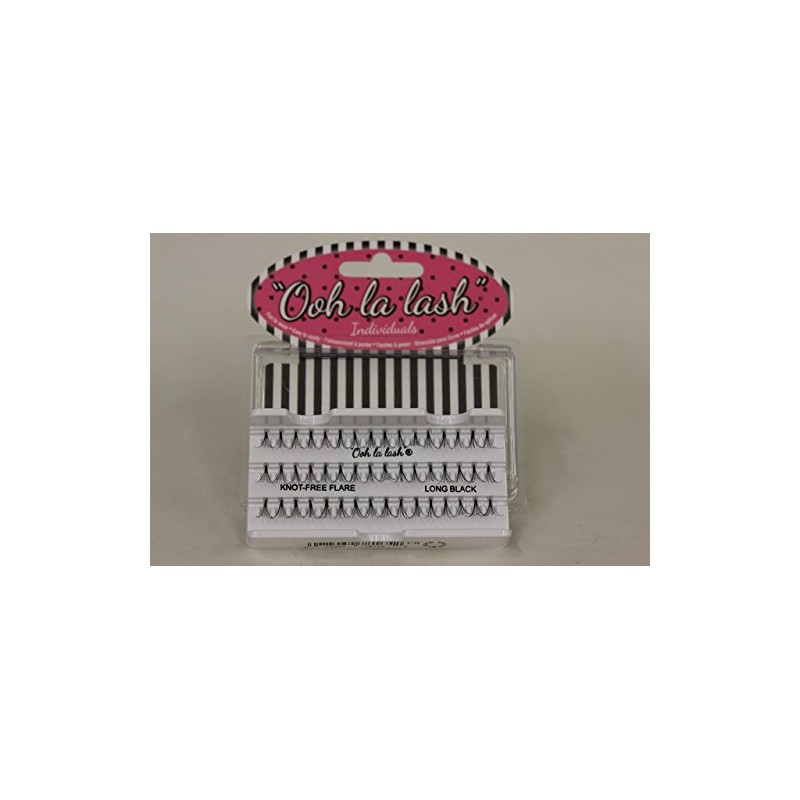 Ooh La Lash Individual Knot Free Natural Lashes, Black, Long