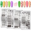 PH PandaHall 4pcs Season Nail Stamping Plate, Spring Summer Fall