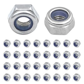 winova Hex Lock Nuts Nylon Lock Nuts M4 Nuts 304 Stainless Steel Screw Nuts Insert Nut Plate Thickness 0.2 inch (5 mm) Width 0.3 inch (7 mm) Pack of 50