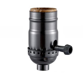 WOYTTSYSM 3 Way Light Sockets, Medium Screw Push Socket, Lamp Parts for Table and Floor Lamps Repair, UL Listed, Set of 1 (Black)