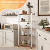 Yuanjimi 5-Tier Foldable Storage Shelves with Wheels, Folding Metal Shelf