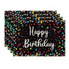 Artoid Mode Black Dots Happy Birthday Place Mats Set of