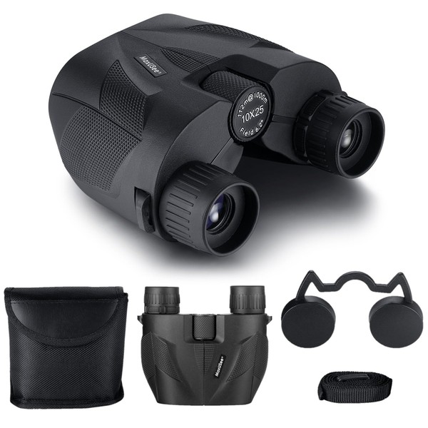 MaxUSee 10X25 Compact Binoculars for Adults and Kids, Easy Focus HD Vision Binoculars for Travel, Sightseeing, Bird Watching, Concerts and Sport Games