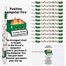 24 Sets Dumpster Fire Gifts Funny Ballpoint Pens and Bookmarks Employee Emotional Support Appreciation Back to School Gifts Classroom Rewards for Office Coworkers Student Teacher Staff Team Nurse
