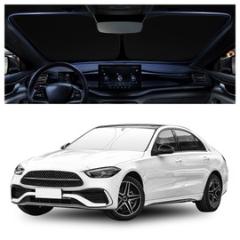 55.12 * 27.56" Car Windshield Cover with Storage Pouch,Foldable 210T Car Sun Shade Windshields for Cars Interior Protection,Universal Windshield Sun Shade for Small Cars (M (55.12 * 27.56 inch))