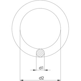 Design61 4 x Steel O-Ring Round Rings Metal Ring Round Rings Galvanised 6 mm x 60 mm