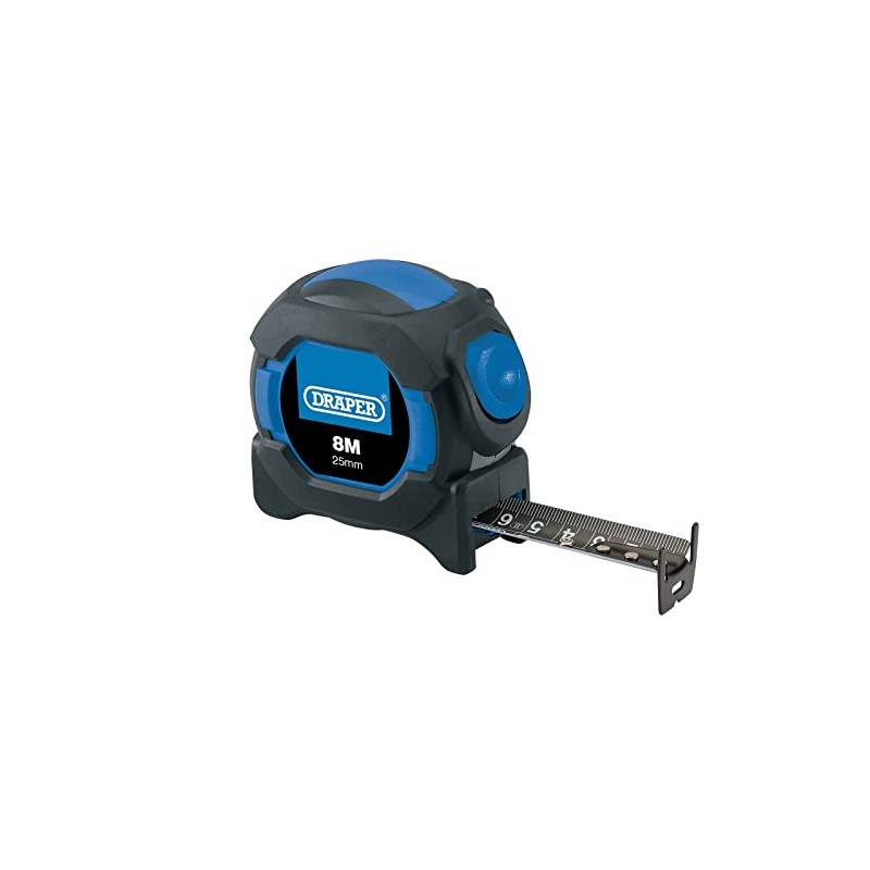 Draper 04771 Auto Lock Measuring Tape, 8m/26ft, 25mm, Blue and