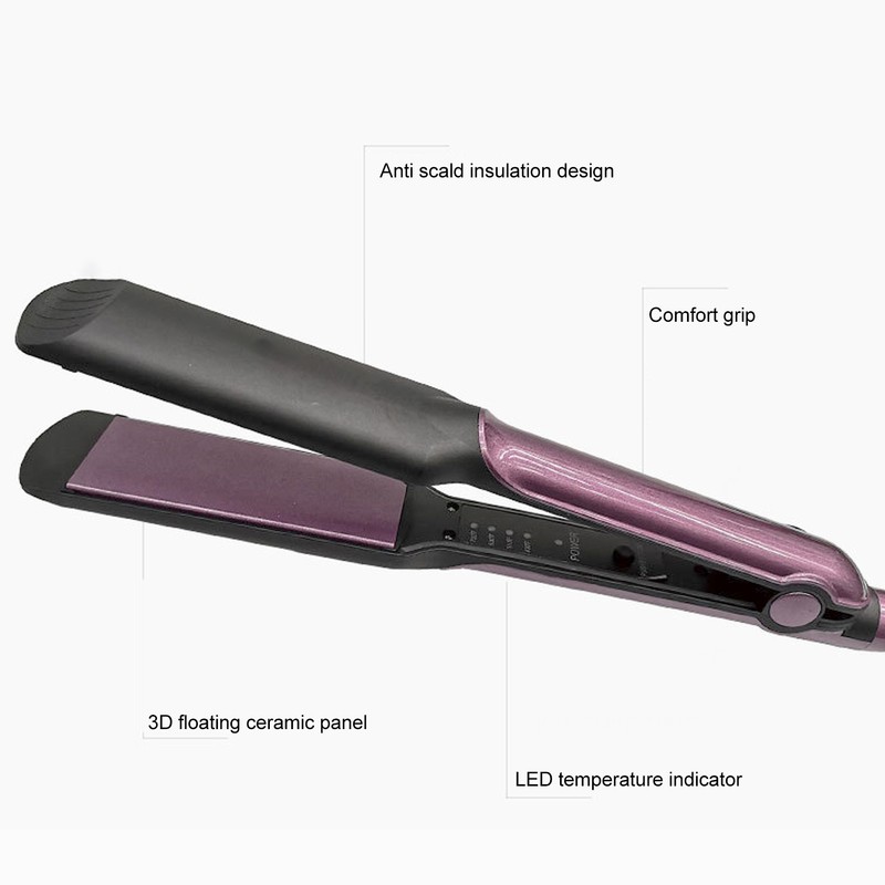 Hair Straightening Flat Iron Frizz Control Ceramics Adjustable Fast Heating