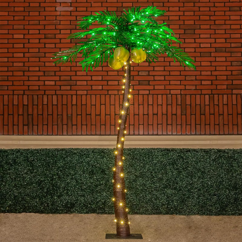 TYBEEU 5ft Lighted Palm Tree 136 LED Lights with Glowing