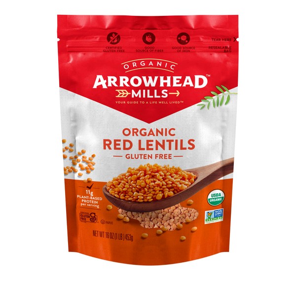 Arrowhead Mills Organic Red Lentils, 16 oz - Case of 6