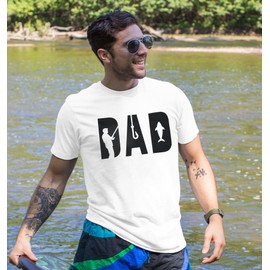 Dad Fishing Shirt for Men Fishing Enthusiast Fish Lover Father T-Shirt Classic Bold Font Fish Daddy Tops Dad Gift