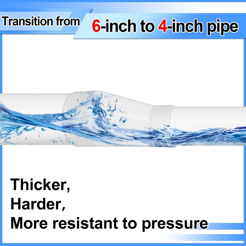Pushglossy 6" X 4" 429-E Series PVC Pipe Fitting Eccentric