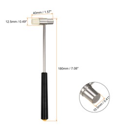 sourcing map Double Face Small Plastic Metal Hammer 7" Round Dual Head Multifunctional Mallet with Soft/Hard Tips for Jewelry Watch Handcraft