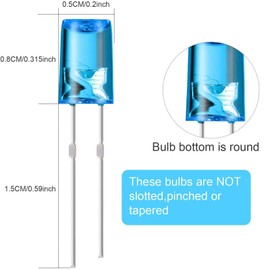 Mudder 60 Pcs LED 5mm Outdoor String Lights Replacement Bulbs Energy Efficient LED Patio Wire Light Set Connectable Home Decor Light Bulb for Wedding Festival Patio Garden Holiday(Colorful)