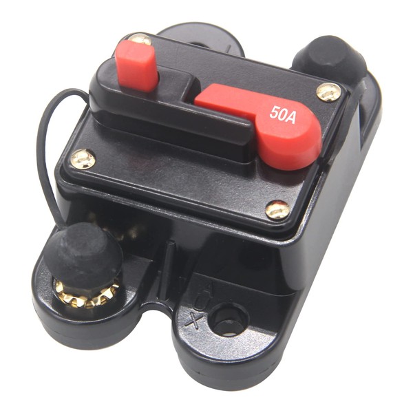 Bumbesti 12V-24V DC 50A Manual Reset Circuit Breaker Fuse Inverter